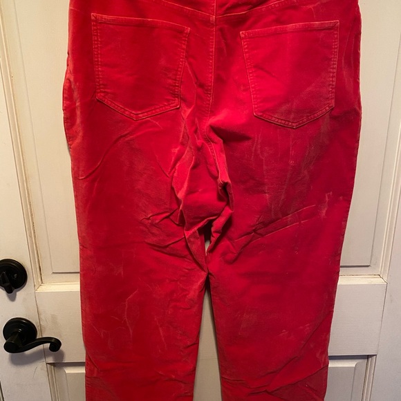 Talbots Red Crushed Velvet Pants - Picture 5 of 6